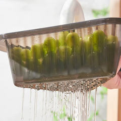 Telescopic Kitchen Sink Drain Basket, Hanging Strainer Rack Fruit Vegetable Washing Basket
