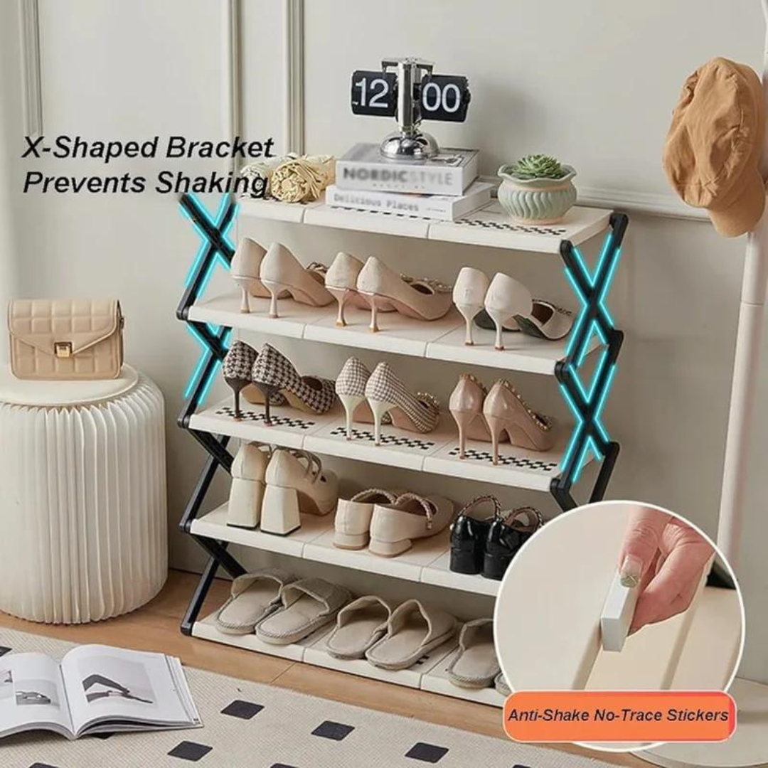 5 Layer Shoe Rack, Foldable Shoe Cabinet for Entryway