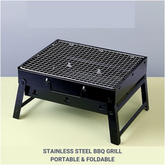 Portable BBQ Grill, Foldable Stainless Steel Barbeque Grill Portable BBQ Grill, Foldable Stainless Steel Barbeque Grill