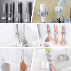 Wall Mounted Mop and Broom Holder Clip (Random Color) Wall Mounted Mop and Broom Holder Clip (Random Color)