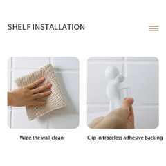 Wall Mount Punch-free Organizer Rack for Kitchen & Bathroom