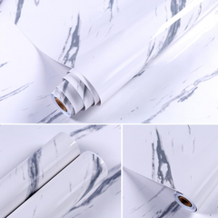 Waterproof Non-slip Self-Adhesive Marble Pattern Wallpaper Sticker for Kitchen, Cupboard & Dining Area
