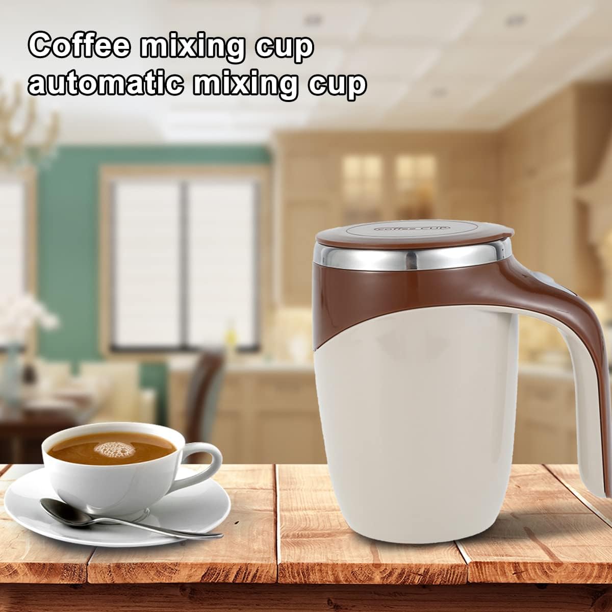 Portable Thermal Automatic Self Stirring Coffee Tea Mixing Mug with Lid
