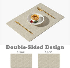Waterproof Non-Slip Double-Sided Western Style Leather Placemats for Dining Table