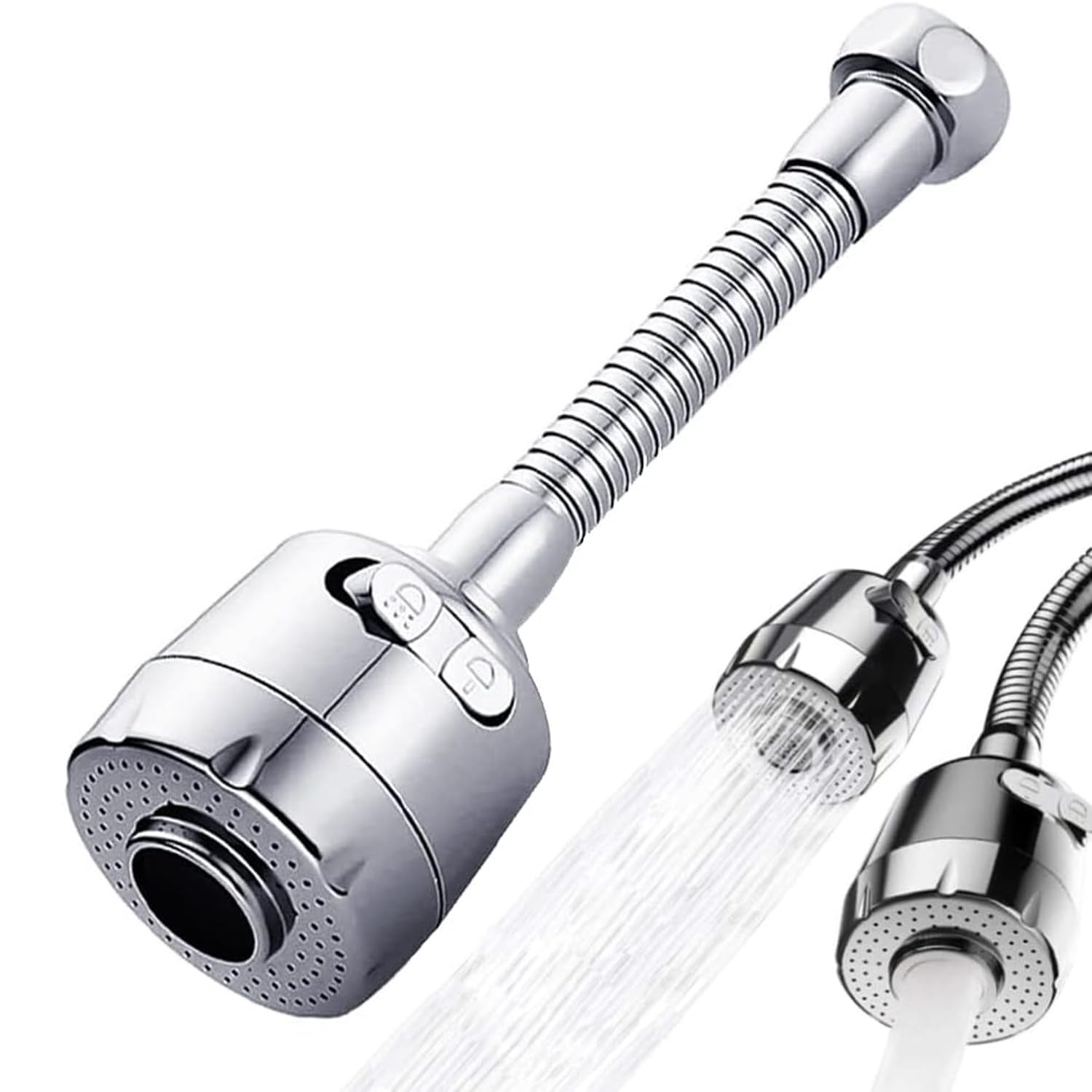 360° Rotatable 2 Modes Swivel Universal Size Kitchen Faucet Head Extender