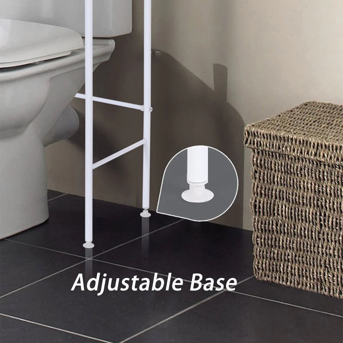 3 Layer Metal Toilet Storage Rack (White)