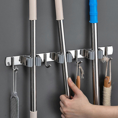 Stainless Steel Wall Drilling Mop & Broom Holder Organizer Stainless Steel Wall Drilling Mop & Broom Holder Organizer