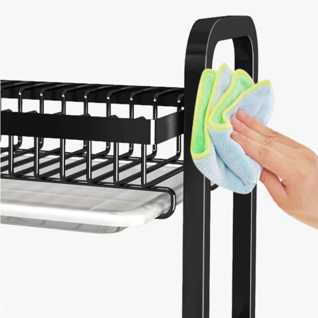 2 Layer Dish Drying Rack with Drain Tray
