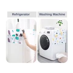 Dustproof and Oilproof Refrigerator Washing Machine Cover with Side Pockets