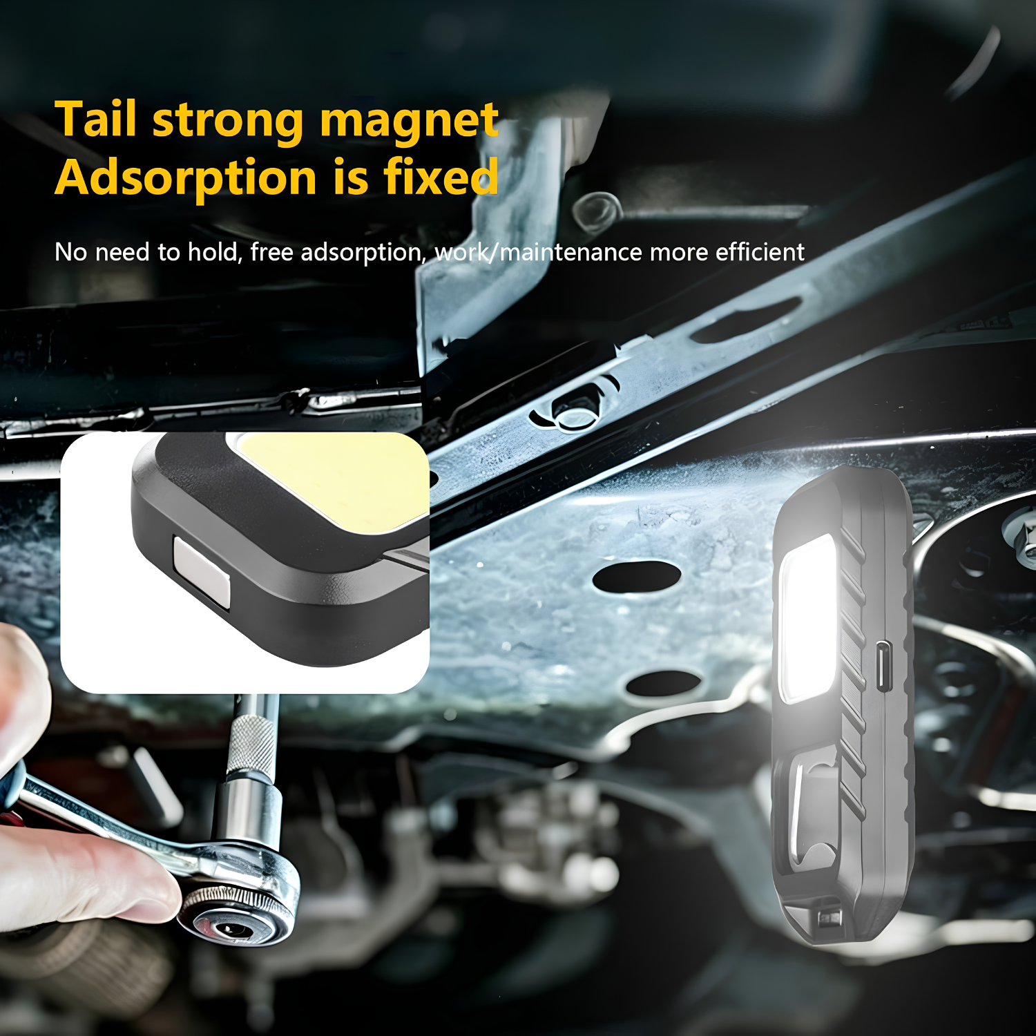 Multifunctional COB Keychain Light with Magnetic Base and Bottle Opener