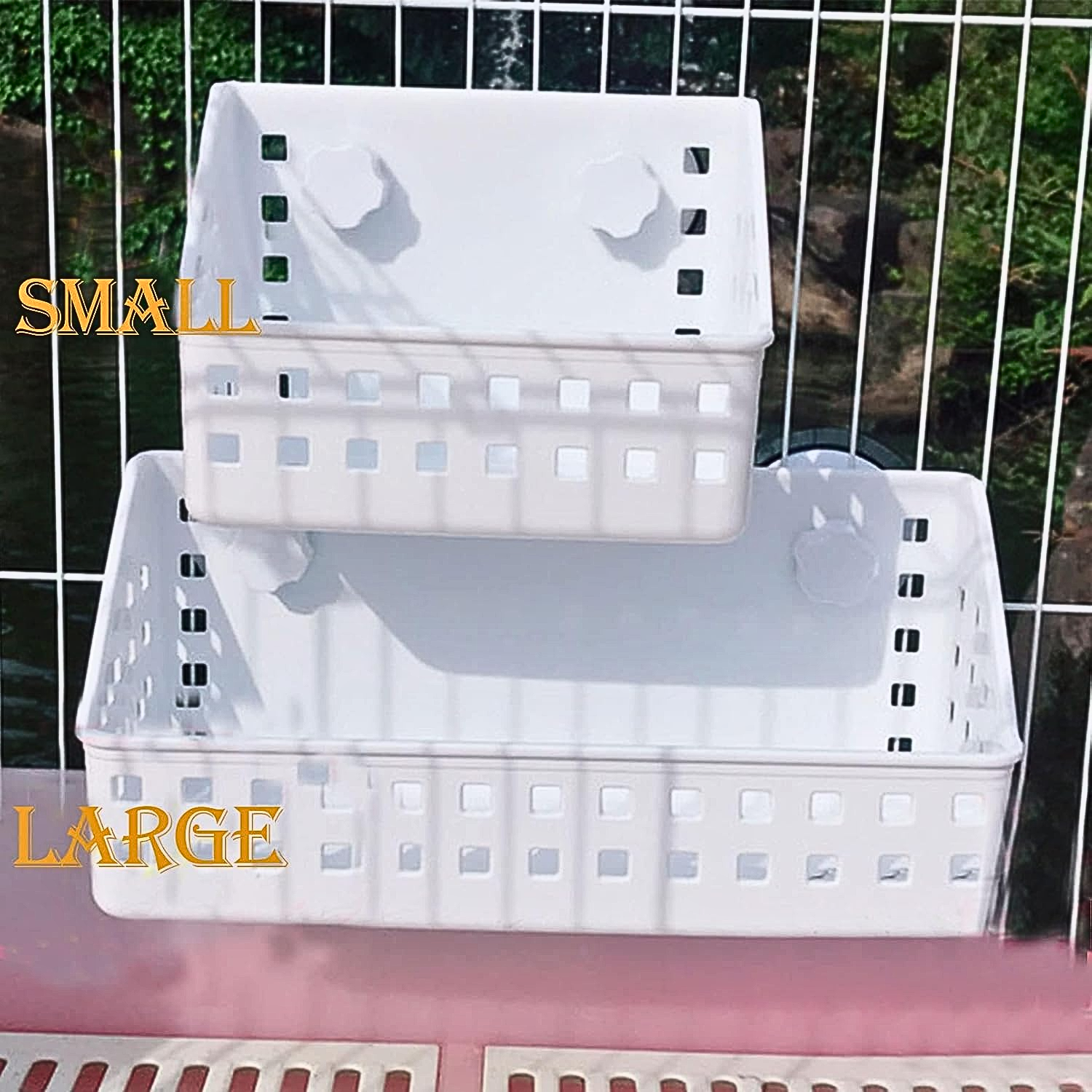 Wall Mounted Suction Cups Plastic Storage Organizer Basket for Bathroom