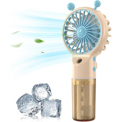 Mini Rechargeable 4 Speed Handheld Fan with Water Mist Spray
