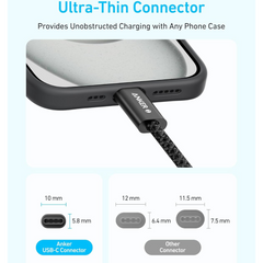 كابل شحن سريع Anker Zolo USB-C إلى USB-C مضفر من النايلون ومقاوم للأوساخ  كابل شحن سريع Anker Zolo USB-C إلى USB-C مضفر من النايلون ومقاوم للأوساخ
