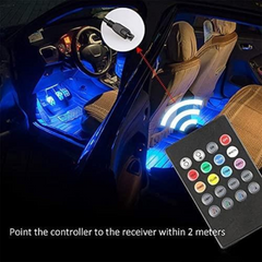 شريط إضاءة LED داخلي للسيارة (متعدد الألوان)، ضوء لمزامنة الصوت