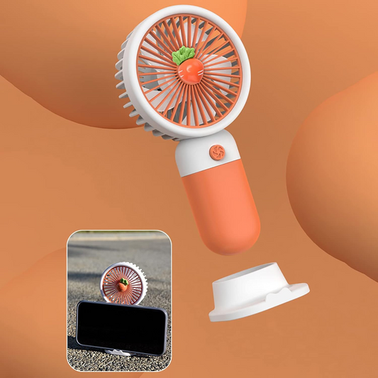 Rechargeable Handheld Super Wind Small Fan with Stand - Random Color