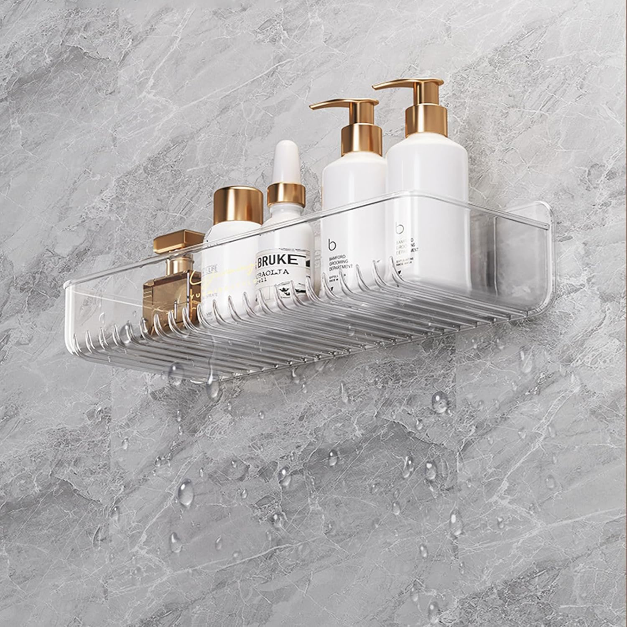 Wall Mounted Bathroom Shelf, Shampoo & Cosmetics Organizer Rack