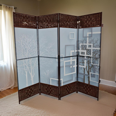 4 Panel Room Divider, Folding Privacy Screen, Freestanding Partition