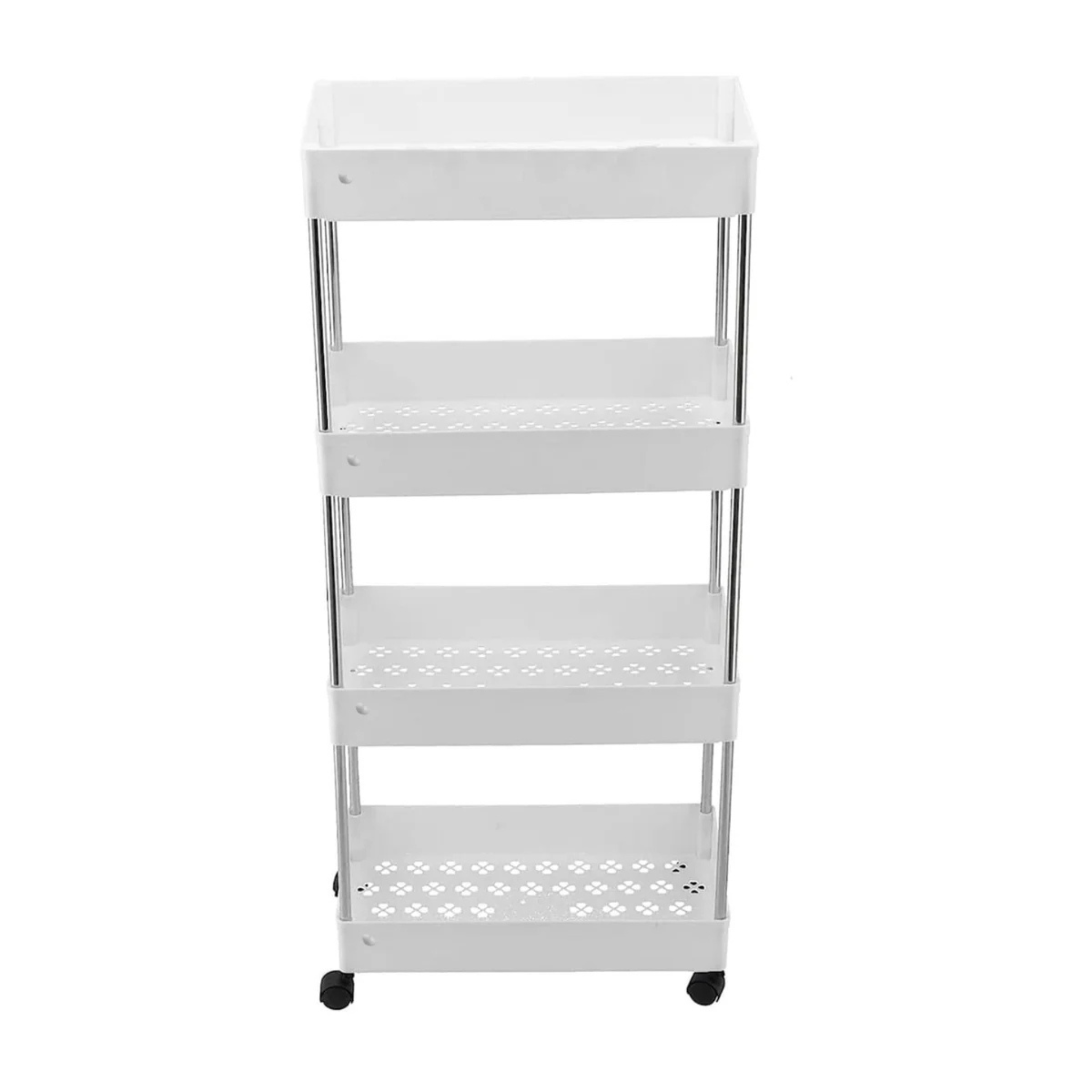 4 Tier Kitchen Shelf Trolley Rack, Multi-functional Storage Organizer Cart