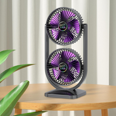 Double Head Desktop Fan, Portable Adjustable Quiet Operation Powerful Desk Fan