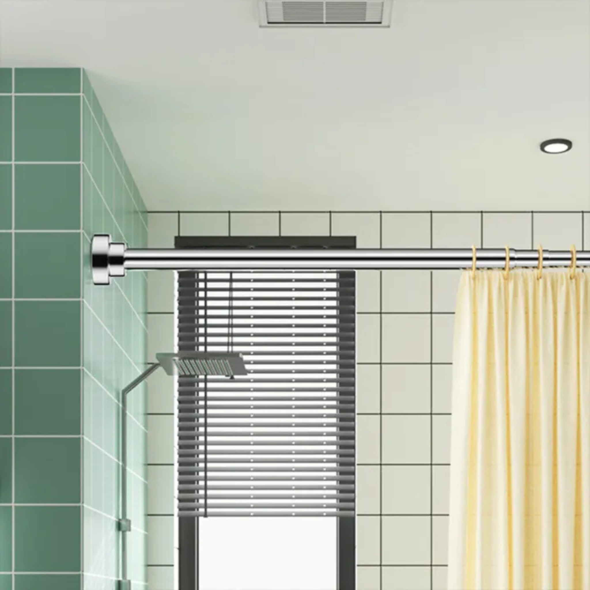 Extendable Tension Rod for Curtain - Curtain Pole, Adjustable Wardrobe Rail