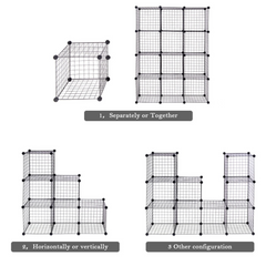 8 Cubes DIY Metal Grid Wire Wardrobe Organizer Home Decor Shelf 8 Cubes DIY Metal Grid Wire Wardrobe Organizer Home Decor Shelf
