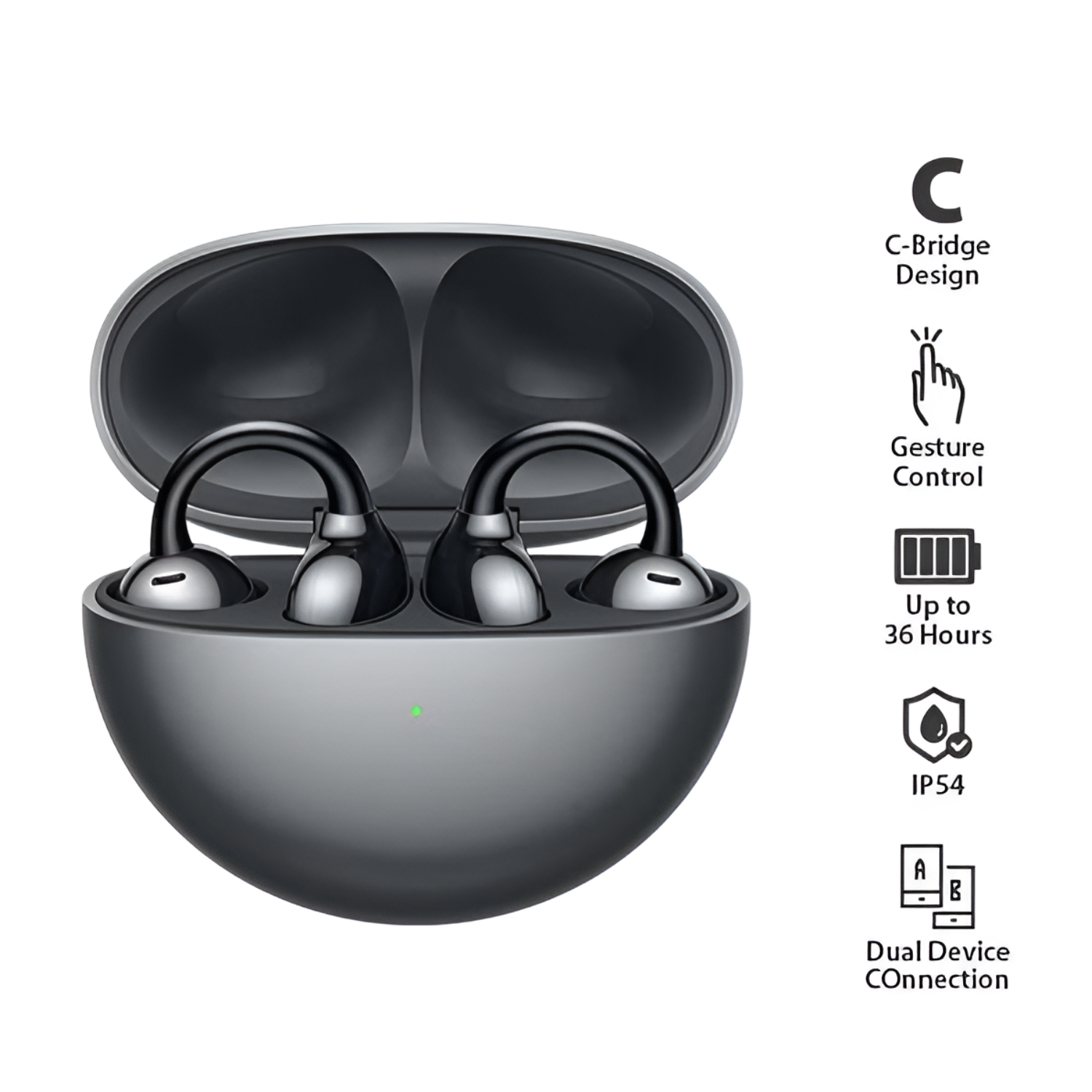 Oteeto OT16 Premium Clip Earbuds, True Wireless Noise Cancelling Earphone - Huawei FreeClip 2 Alternative