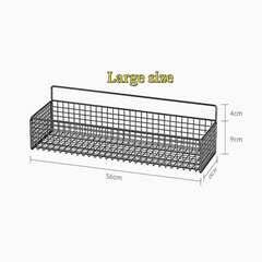Wall Mounted No Drilling Metal Organizer Basket for Kitchen & Bathroom