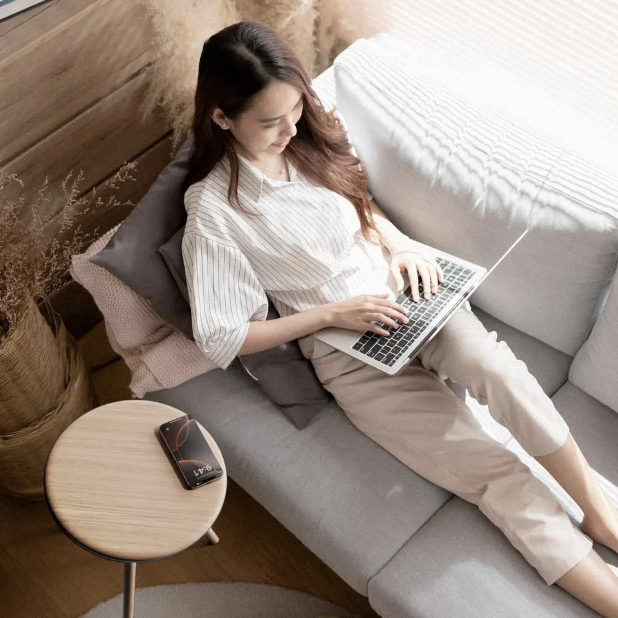 Momax Cymbal Foldable Smart Table With Wireless Charging, Speakers, USB-C Ports, and LED Lighting Effects