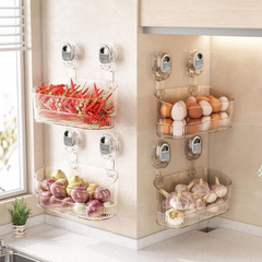 Wall Mounted Suction Type Bathroom Storage Organizer Rack