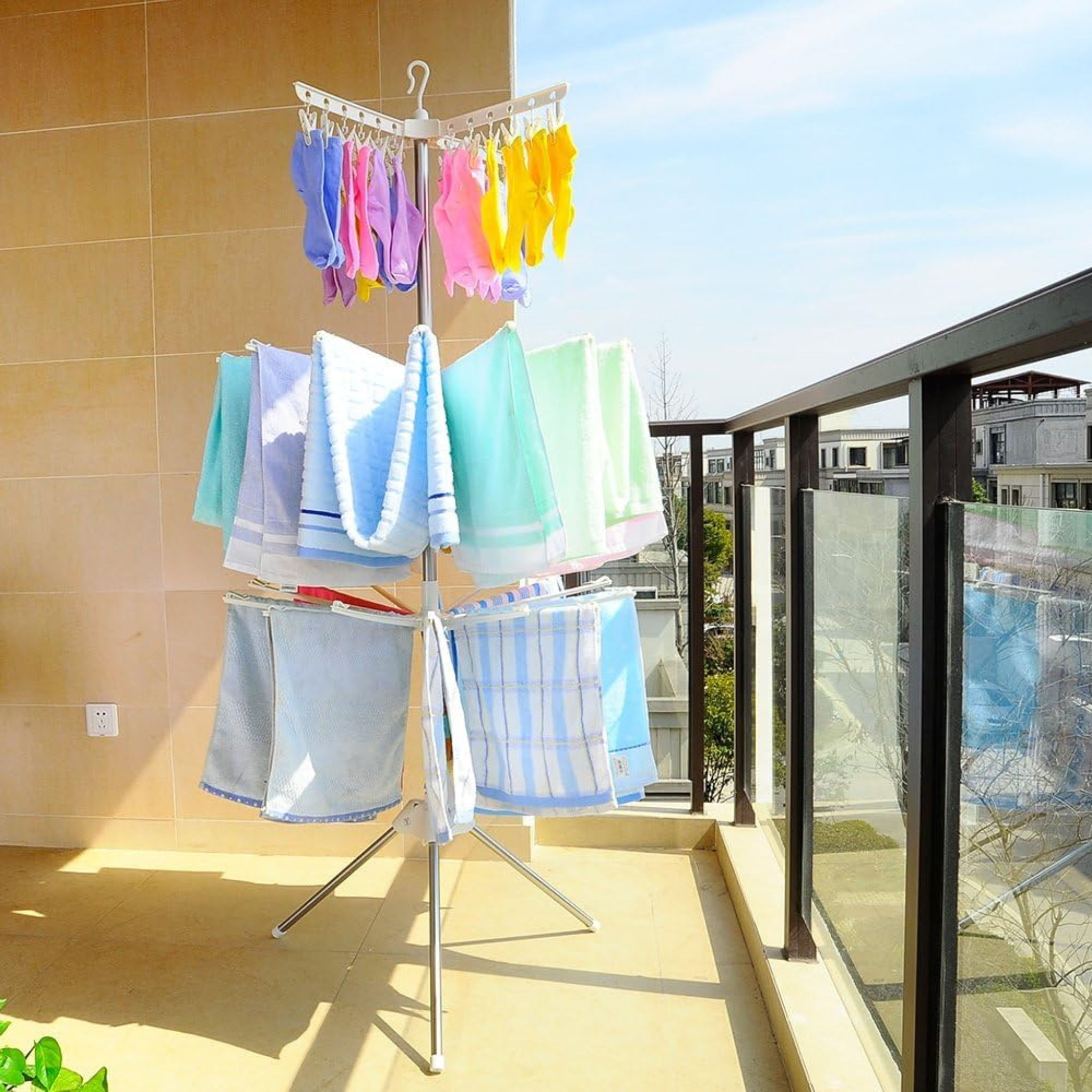 Foldable 360° Laundry Hanger Drying Rack for Clothes