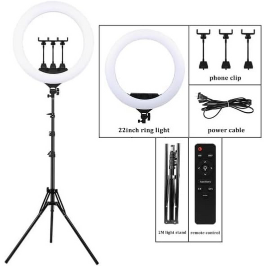 Selfie Ring Light with Light Stand, Color Filter, Phone Holder for Interview, Self Video Shooting