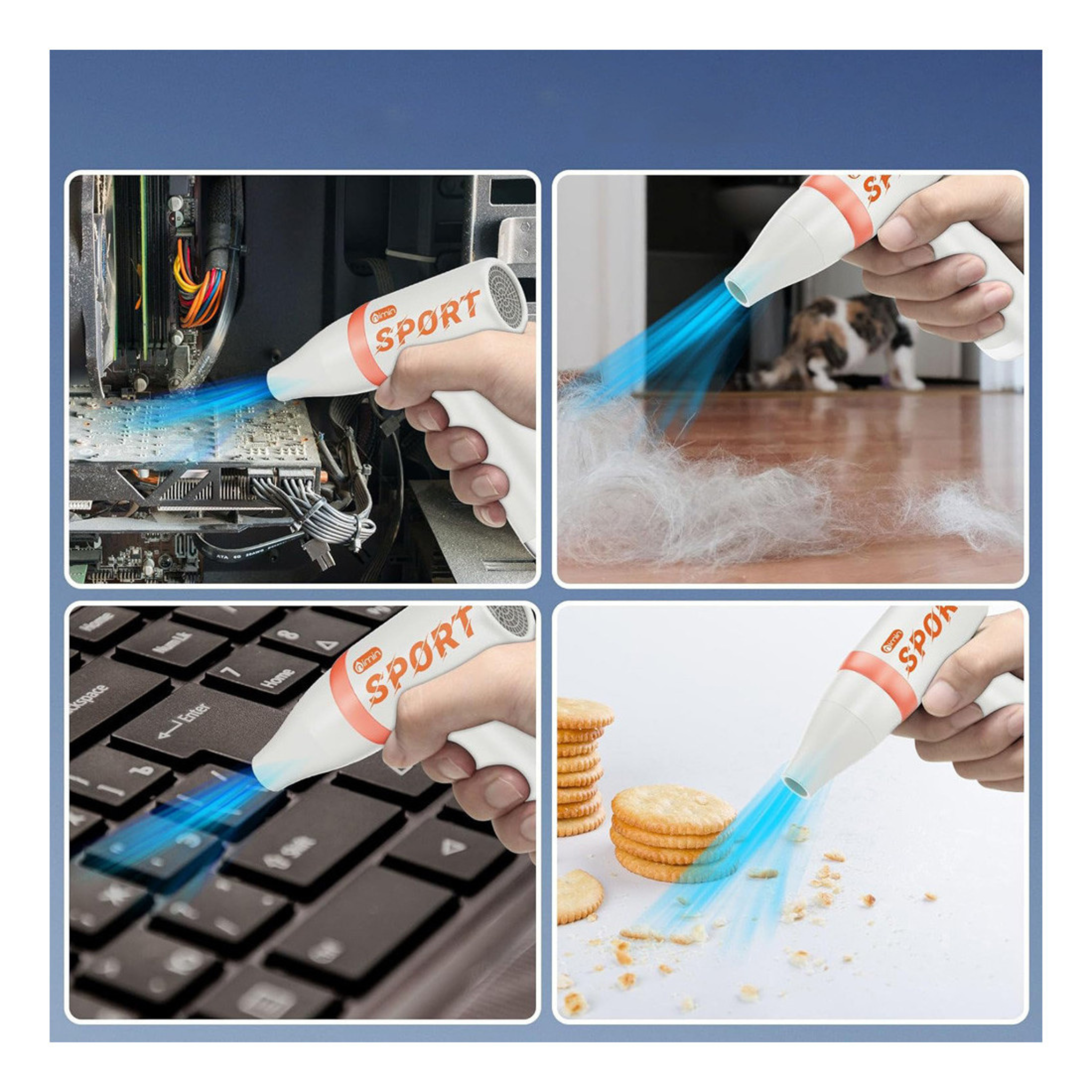 One Touch High Speed Mini Fan - Air Dryer, Portable Air Blower