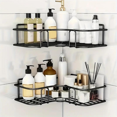 Wall Mounted Bathroom Corner Shelf - Self Adhesive Quick Installation Shampoo Rack