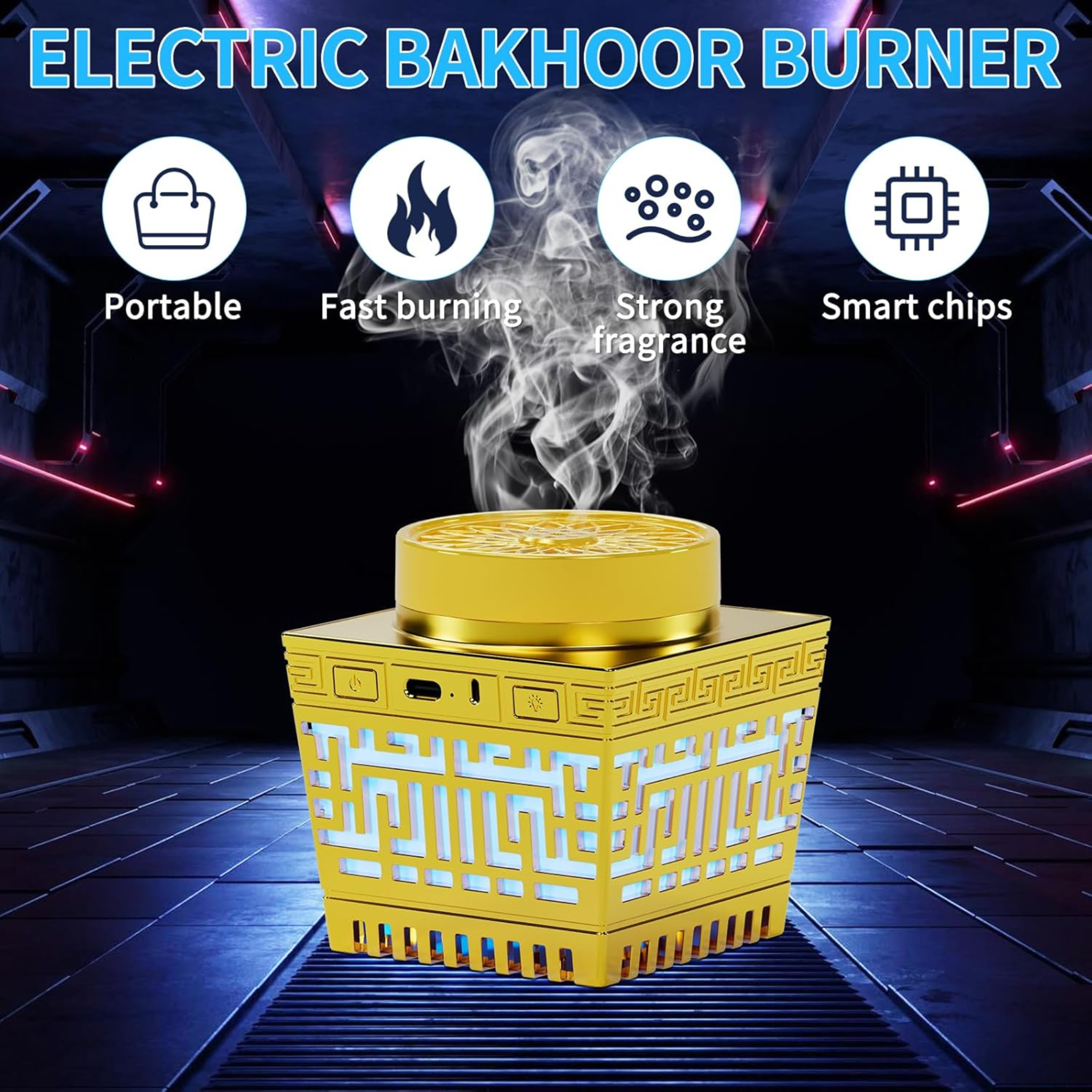 Portable USB Rechargeable Bakhoor Burner / Incense Burner with Remote Control