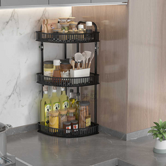 3 Layer Stainless Steel Countertop Corner Rack for Kitchen