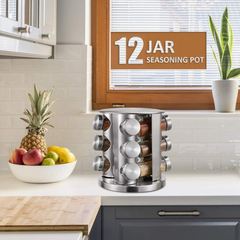 12 Jars Rotating Spices Organizer