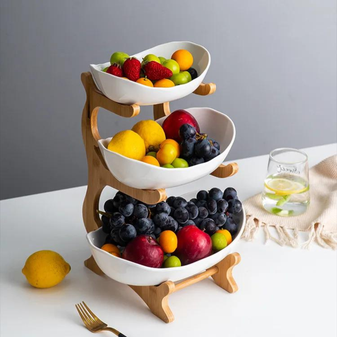 3 Layer Creative Modern Fruit Serving Bowl, Snack Plate, Dried Nuts Basket