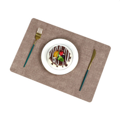 Waterproof Non-Slip Double-Sided Western Style Leather Placemats for Dining Table