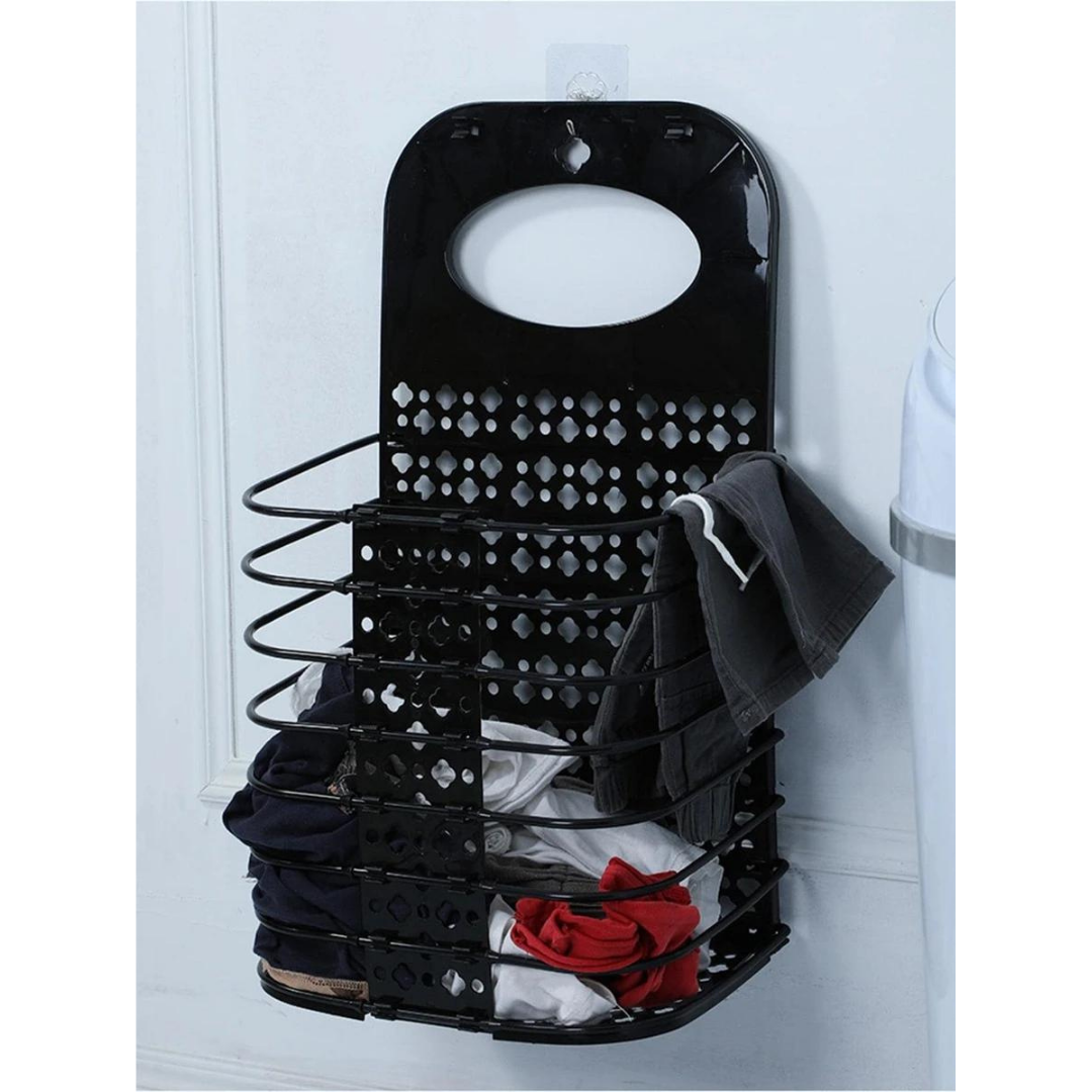 Wall Hanging Foldable Laundry Clothes Storage Basket Organizer Bin
