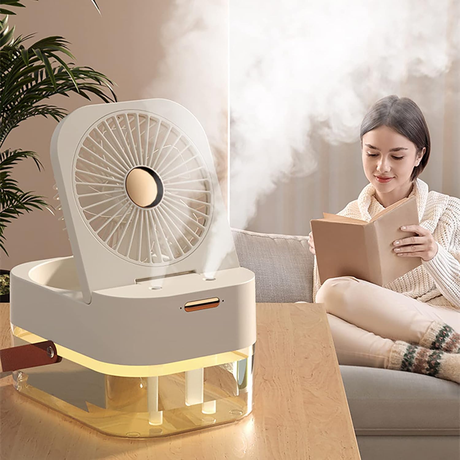 3 Speed Desk Air Cooler Fan with Dual Mist Spray