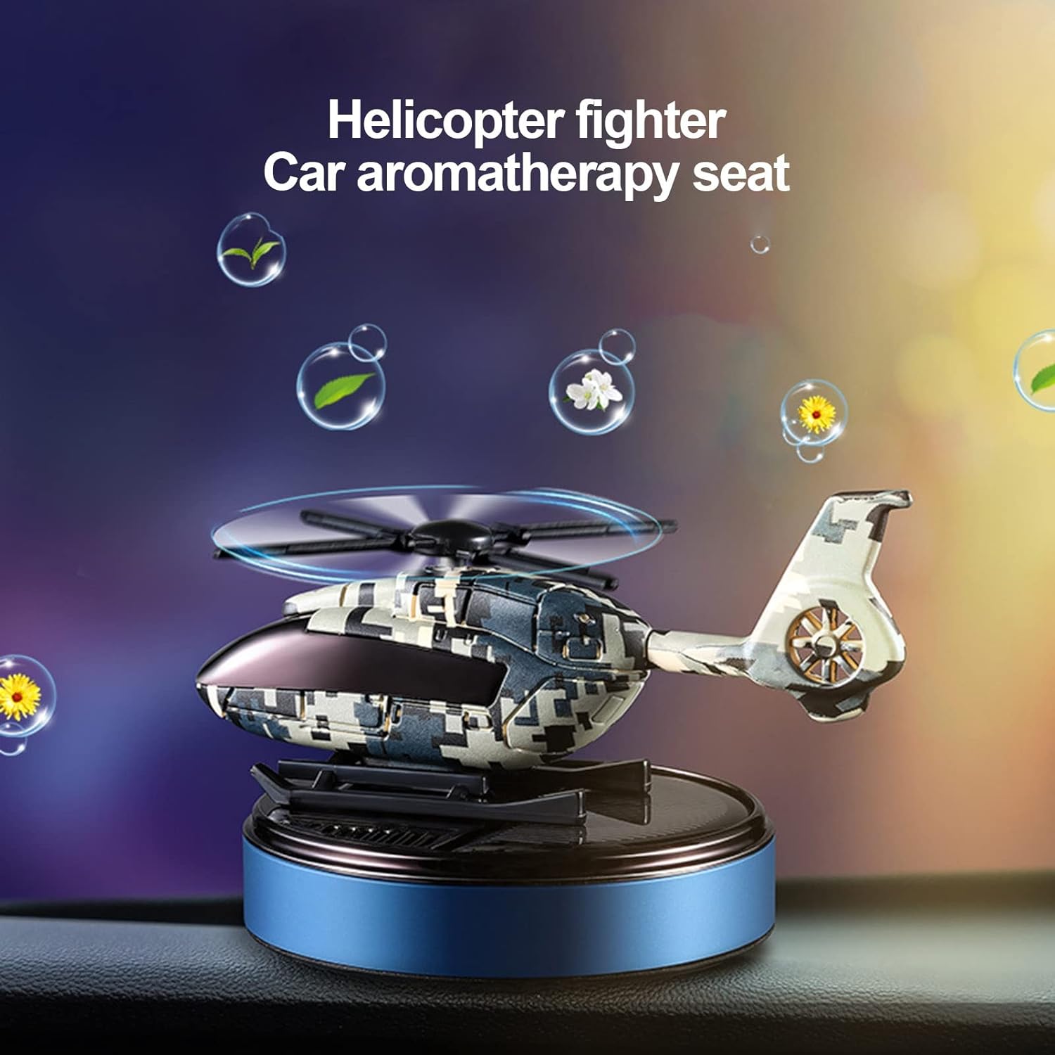Military Helicopter Solar Car Air Freshener