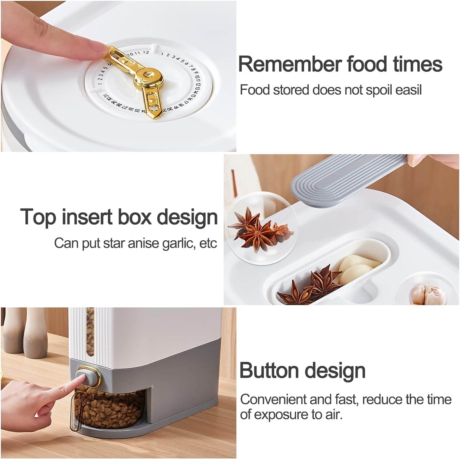 9 Kg Rice Dispenser - Large Capacity Air-tight Grains Storage