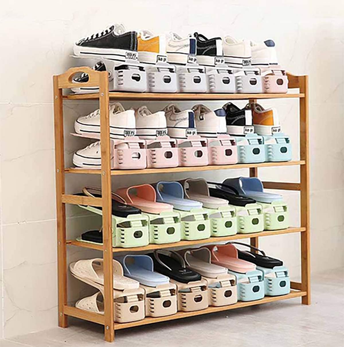 Shoe Holder Rack - Space Saving Paired Footwear Organizer
