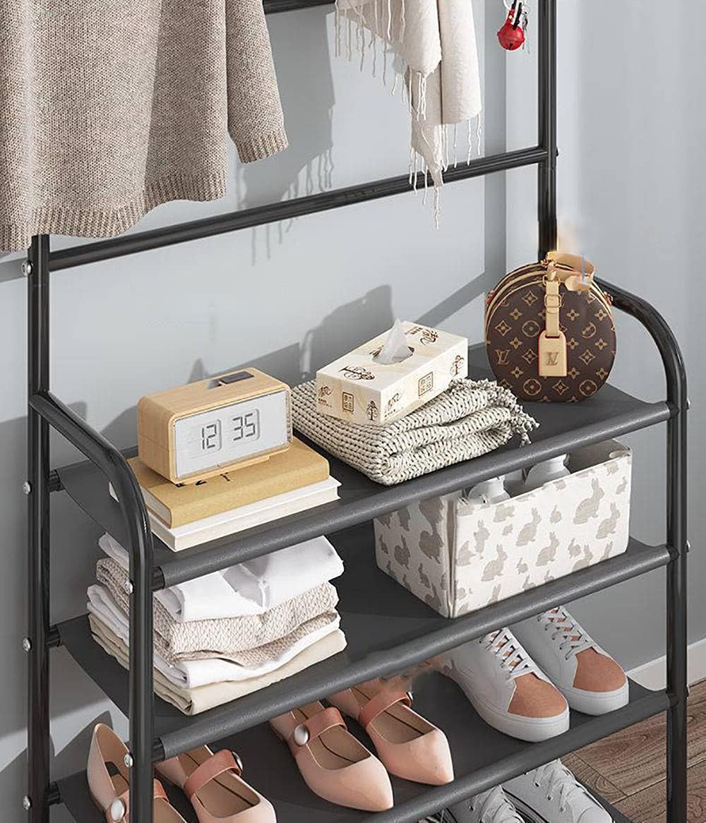 Multifunctional 5 Layer Hall Tree Organizer Rack for Shoe, Bag, Hat & Shirts