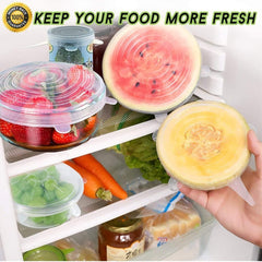6 Pcs/Set Stretchable Reusable Silicone Lid Food Storage Covers 6 Pcs/Set Stretchable Reusable Silicone Lid Food Storage Covers
