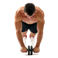 Double Wheel AB Roller, Unisex Abdominal Workout Exercise Wheel with Knee Mat