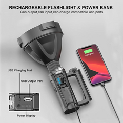 Rechargeable High Power Long Shot Spotlight Flashlight with Tripod Stand