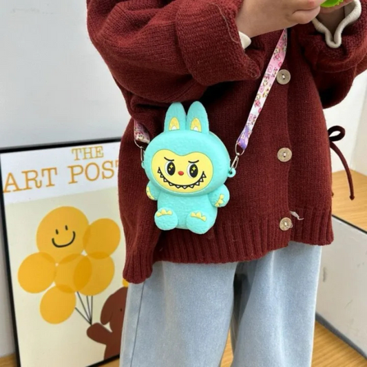 Silicone Labubu Shoulder Sling Bag for Kids