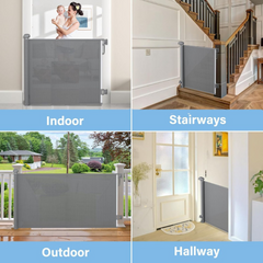 Retractable Wide Pet & Baby Gate for Stairs and Doors