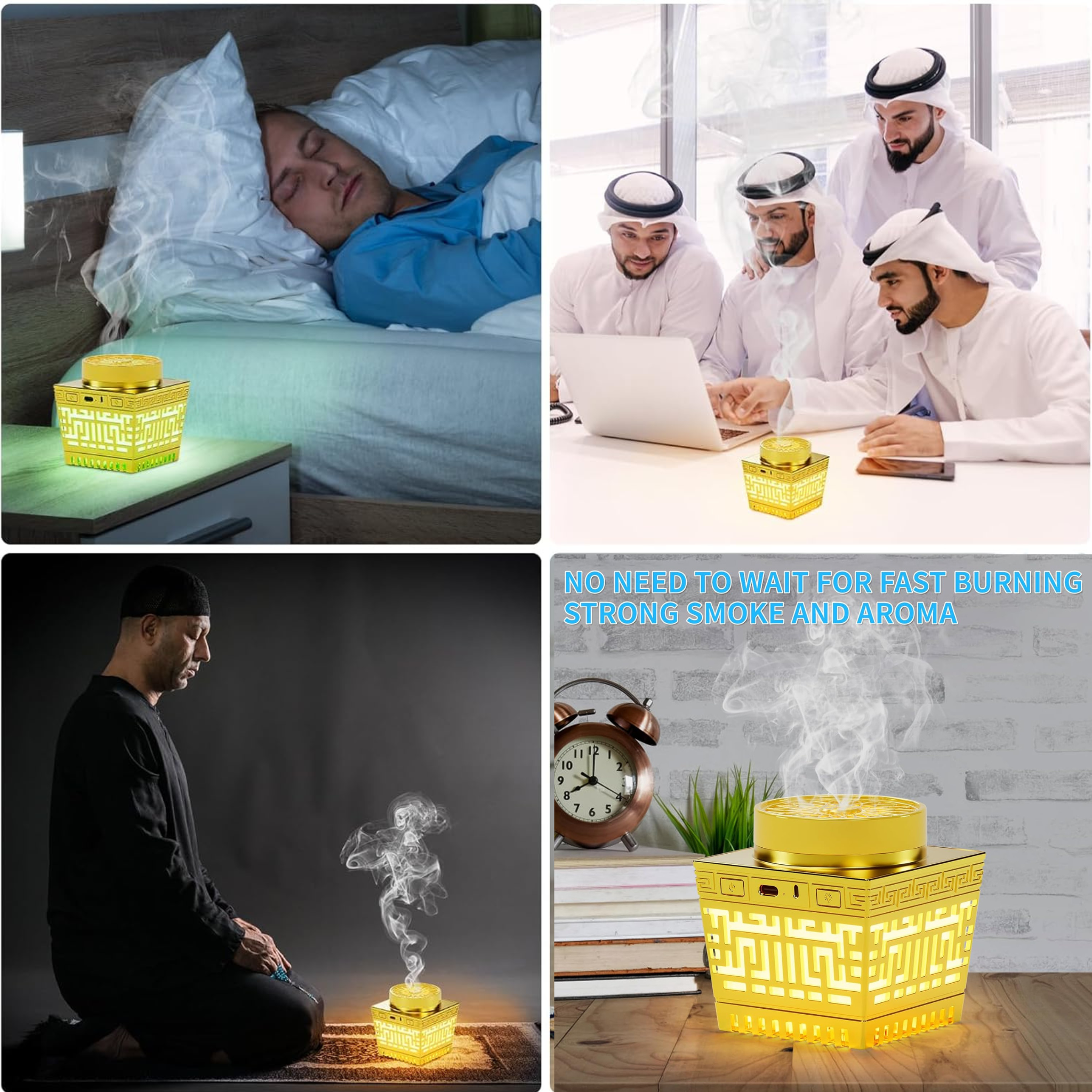 Portable USB Rechargeable Bakhoor Burner / Incense Burner with Remote Control